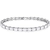 KissYan Tennis Bracelet for Women, 14K Gold Plated Classic Round Cubic Zirconia Simulated Diamond Bracelets Dainty Jewelry Gifts