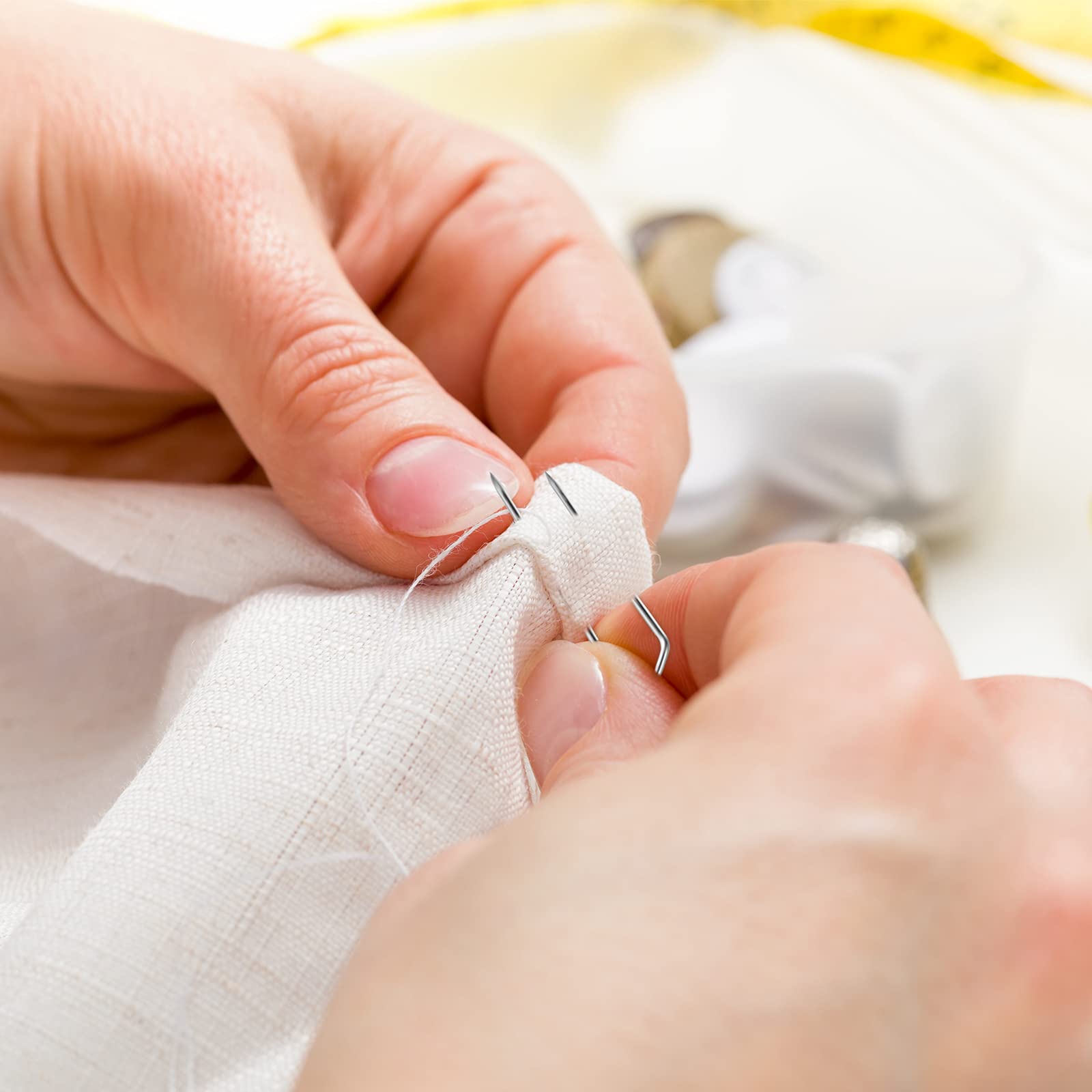 MTLEE 200 Pieces Fork Pins for Quilting Sewing Double Needlecraft Blocking Stainless Steel U-pins for DIY Sewing Jewelry Craft Making, 0.91 x 0.2 Inch(Classic,Silver)