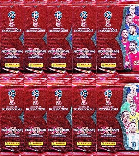 2018 Panini Adrenalyn XL FIFA World Cup Russia Collection of TEN(10) Factory Sealed Packs with 60 Cards! Look for Superstars Including Lionel Messi, Ronaldo, Neymar Jr,Harry Kane & Many More! WOWZZER!