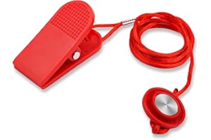 Universal Treadmill Magnetic Safety Key, Round Magnetic Emergency Stop Switch with Clip Compatible with Most Treadmills (Red)