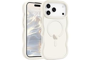 Pepmune for iPhone 17 Pro Max Case, Curly Wavy Frame Hard Translucent Matte Clear Back Cover for Women Men Compatible with Magsafe TPU Bumper Shockproof Phone Case for iPhone 17 Pro Max, Stone