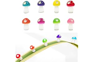 RAINTEAM 8pcs Plants Magnets Tiny Mushroom Plant Safe Magnets, House Plant Leaf, Fridge, Key Holder Decorative.