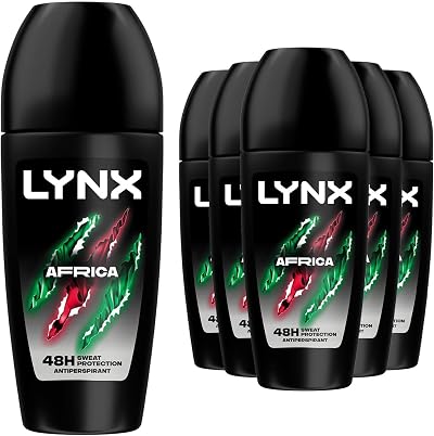 Lynx Africa Anti-Perspirant Roll On Deodorant 6 x 50 ml Mandarin Sandalwood