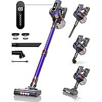 BuTure Aspirateur sans fil, 400 W, 33 kPa, aspirateur balai puissant avec batterie amovible de 55 minutes, aspirateurs à main