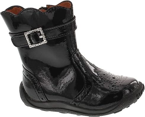 girls black patent boots