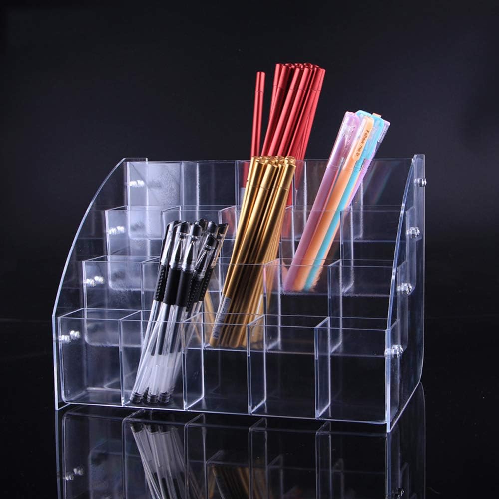 Clear Acrylic Pen Holder Stationery Store Storage Brush Case Clear