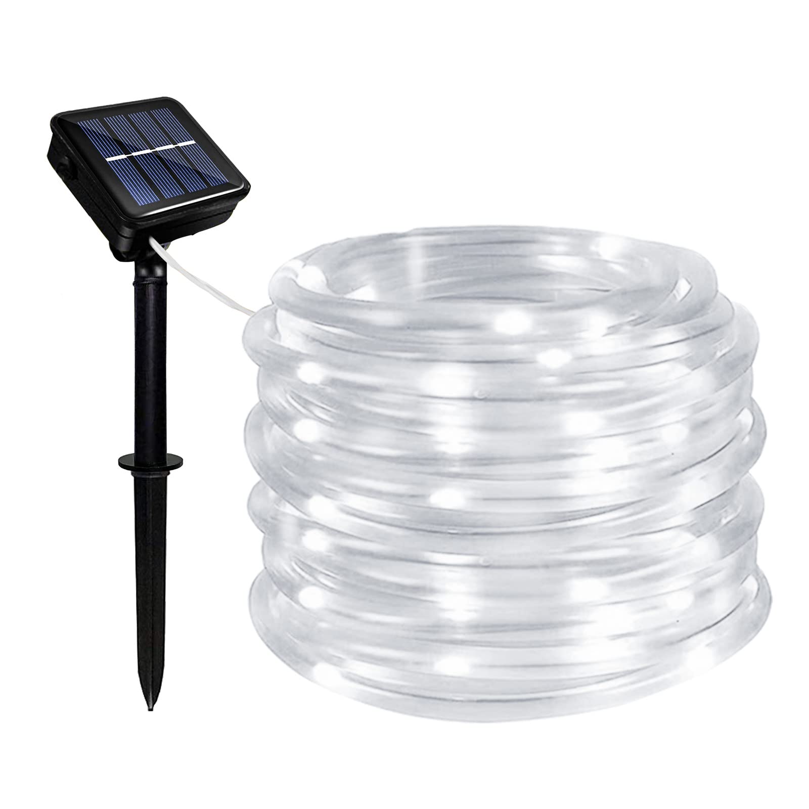 Micacorn Solar String Lights Outdoor Rope Lights Christmas Lights Solar Fairy String Lights 39ft 8 Modes 100 LEDs Waterproof Tube Light for Garden Wedding Party Christmas Decorations