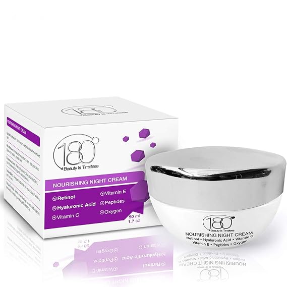 180 Cosmetics - Night Cream - Hyaluronic Acid - Vitamin C +E - Retinol - Peptides - The Best Night Cream - Nourishing 1.7 Oz (7290015196901)