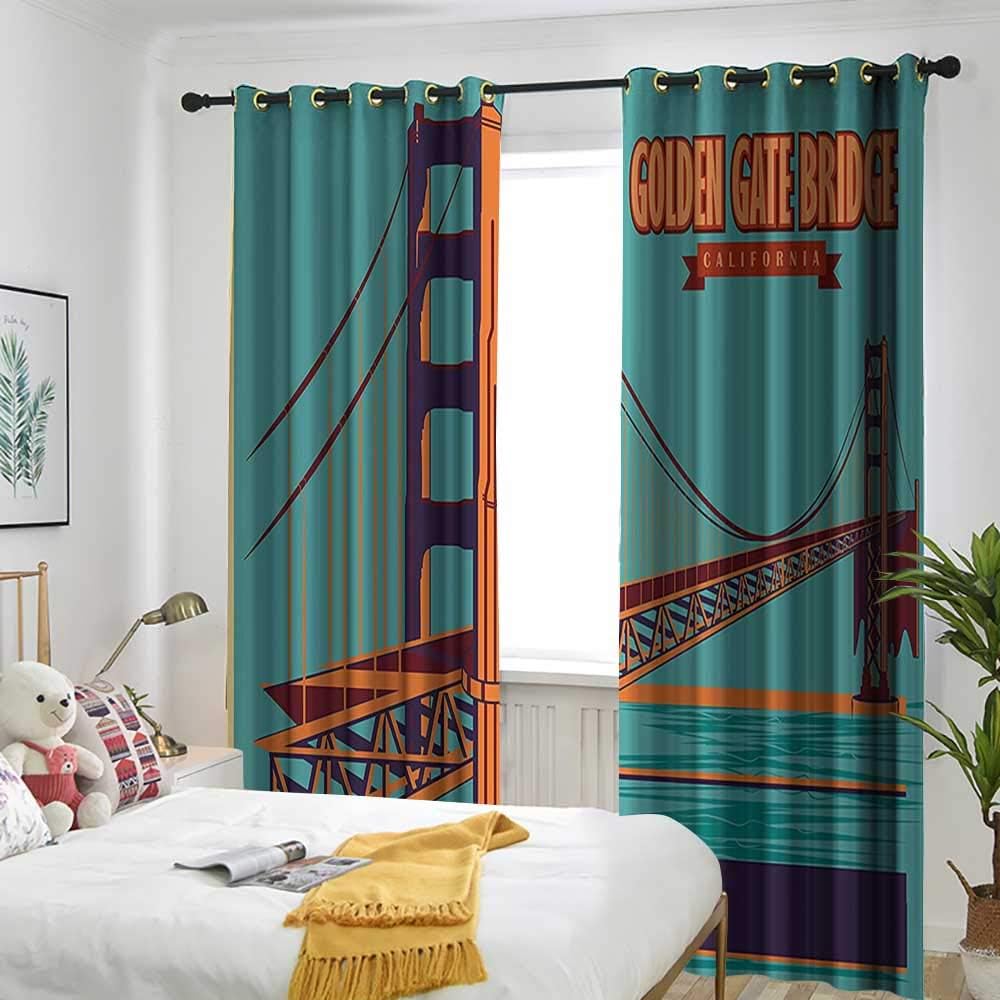 Amazon Com Vintage Grommet Curtain Poster Of Golden Gate Bridge
