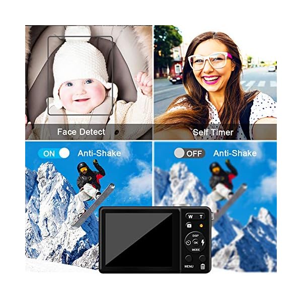 Kompakte Digitalkamera, wiederaufladbar, 20 MP, Kinderkamera mit 7,1 cm (2,8 Zoll) LCD-Display, 8-facher Digitalzoom für… – Bild 7