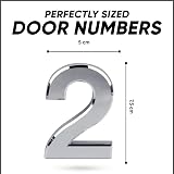 Rubigo 3D Chrome Effect Door Numbers 0-99 ABS Self Adhesive Silver view 6