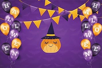 Amazon Com Laeacco 5x3ft Halloween Theme Backdrop Vinyl Purple