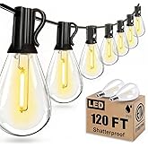 REEMEER 120FT Outdoor String Lights, Ultra Long Waterproof 30+2 Shatterproof Bulbs Led Outside Patio Lights for Porch Deck Garden Backyard Balcony Wedding Party Decor