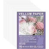 SuFly Vellum Paper 8.5" x 11", Thick Tracing Paper, 100-Sheets 68lb/100gsm | Translucent Printable Paper for Inkjet &amp; Laser Printers, Wedding Invitations, Card Overlays, Belly Bands, Tracing and Crafts