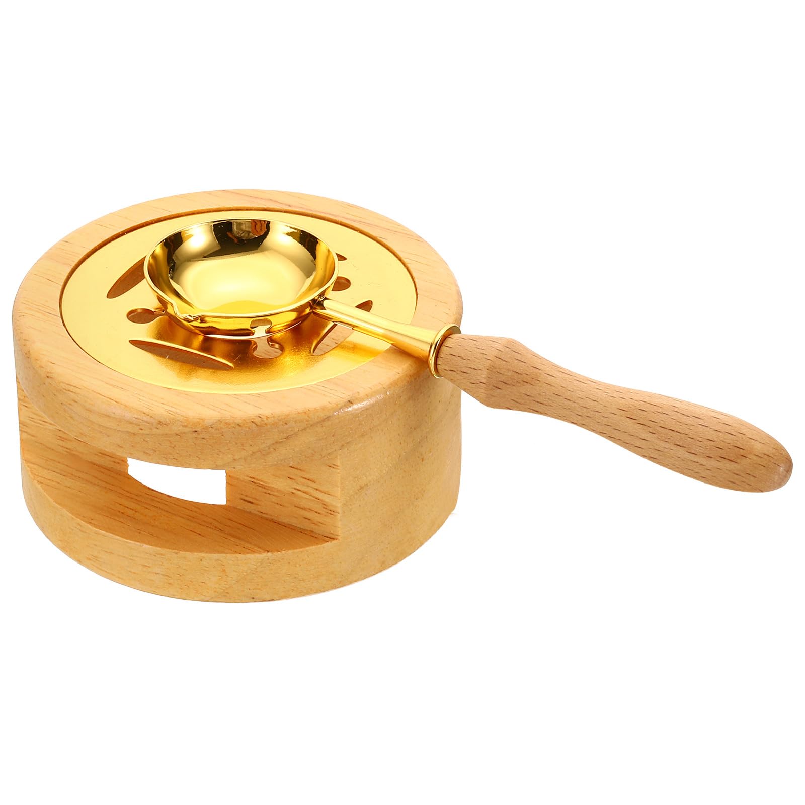 PATIKIL Wax Stamp Seal Kit, Wax Seal Warmer with Melting Spoon Retro Melt Stove Pot Furnace Tool for Wax Sealing Bead Letter Envelope Stamp DIY, Brown