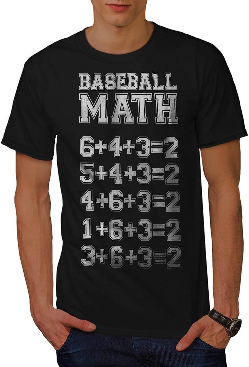 wellcoda Baseball Math Mens TShirt, Position Numbers