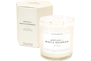 Calyan Wax Co. 2 Wick Candle, Apples + Maple Bourbon Scented Candle, 37 Hour Burn Time, Aromatherapy Soy Candles, Non Toxic & Vegan Soy Wax, Glass Tumbler Scented Candles, 8.8oz