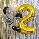 Unique Gold Number 2 Shaped Large Foil Balloon 86cm - 1 Piece view 2