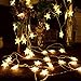 kingleder 25ft 50 LED Xmas Star Light Fairy String Light w/ Remote for Christmas Weddings Family Festival Party (Warm White)