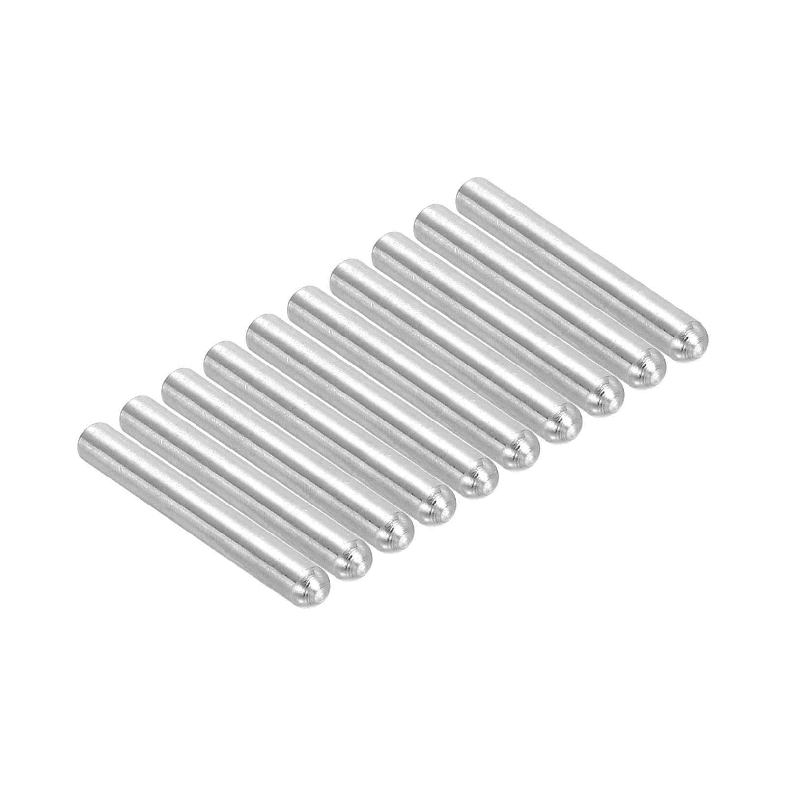 PATIKIL 304 Stainless Steel Dowel Pins 6x50 mm (5/16" Dia), 10 Pcs Round Head Flat Chamfered End Metal Dowel Pins Bunk Bed Pegs for Support Shelves Furniture Device