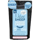 Natural Sheep Casings 24-26mm for Sausage Making, Makes 7 lb | Pre-Tubed for Easy Stuffing | Fewer Tangles | Certified Halal