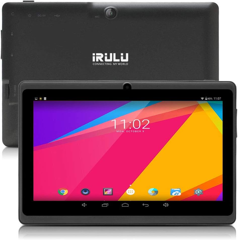 Tablet PC 7 inches Android 8.1 Quad Core 1024x600 Dual Camera Wifi Bluetooth 1GB/8GB Google Play Store Netfilix Skype 3D Game GMS Certified Supported (Black)