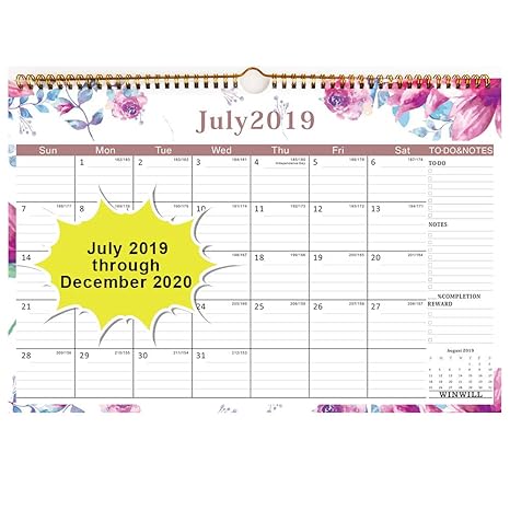 Amazon.com: Calendario de pared 2018-2019 – 12 x 17 pulgadas ...