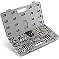 Orion Motor Tech 60 PCS Tap and Die Set Metric and Standard Sizes Included Tap Die Kit Metric and SAE for Threading and Rethreading Internal and External Threads