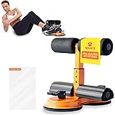 SQUATZ Portable Sit Up Bar Floor Holder with 2 Strong Suction Cups for Abs, Pull Up Bar, Sticky Pad, Adjustable Foot Holder f