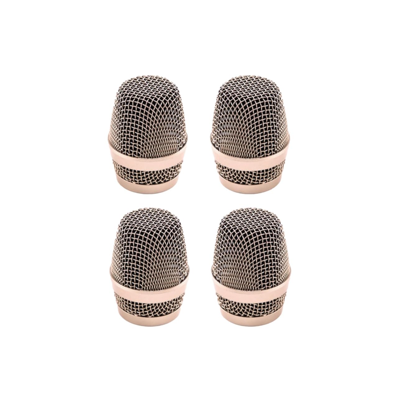 Wokyo Microphone Head Replacement, 4PCS Gold Steel Mesh Microphone Grill Head Protects the Microphone Capsule Pop Filter Reduces Wind Noise for Baier 780 790 Veda M3 M5