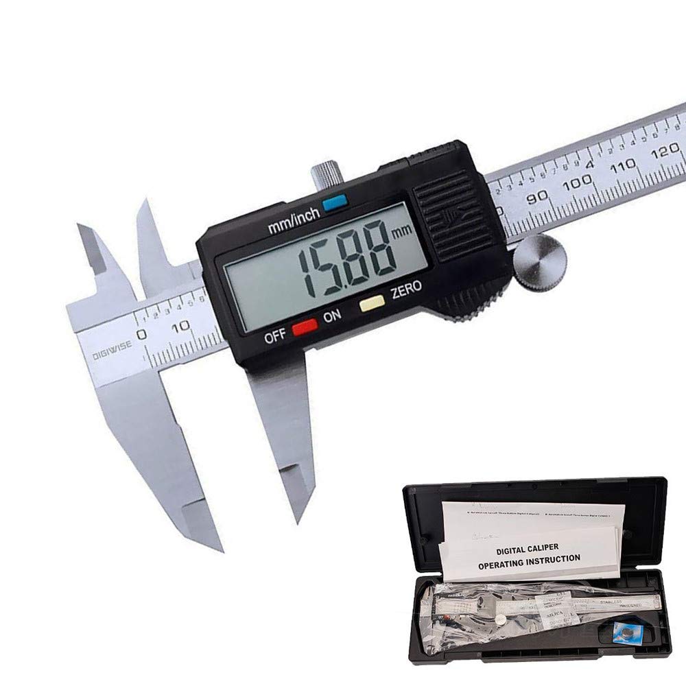 Freeas Digital Caliper Micrometer Vernier Gauge Tool, Measures up to 0-6 inch or 0-150mm, Large High Res LCD Screen with Case