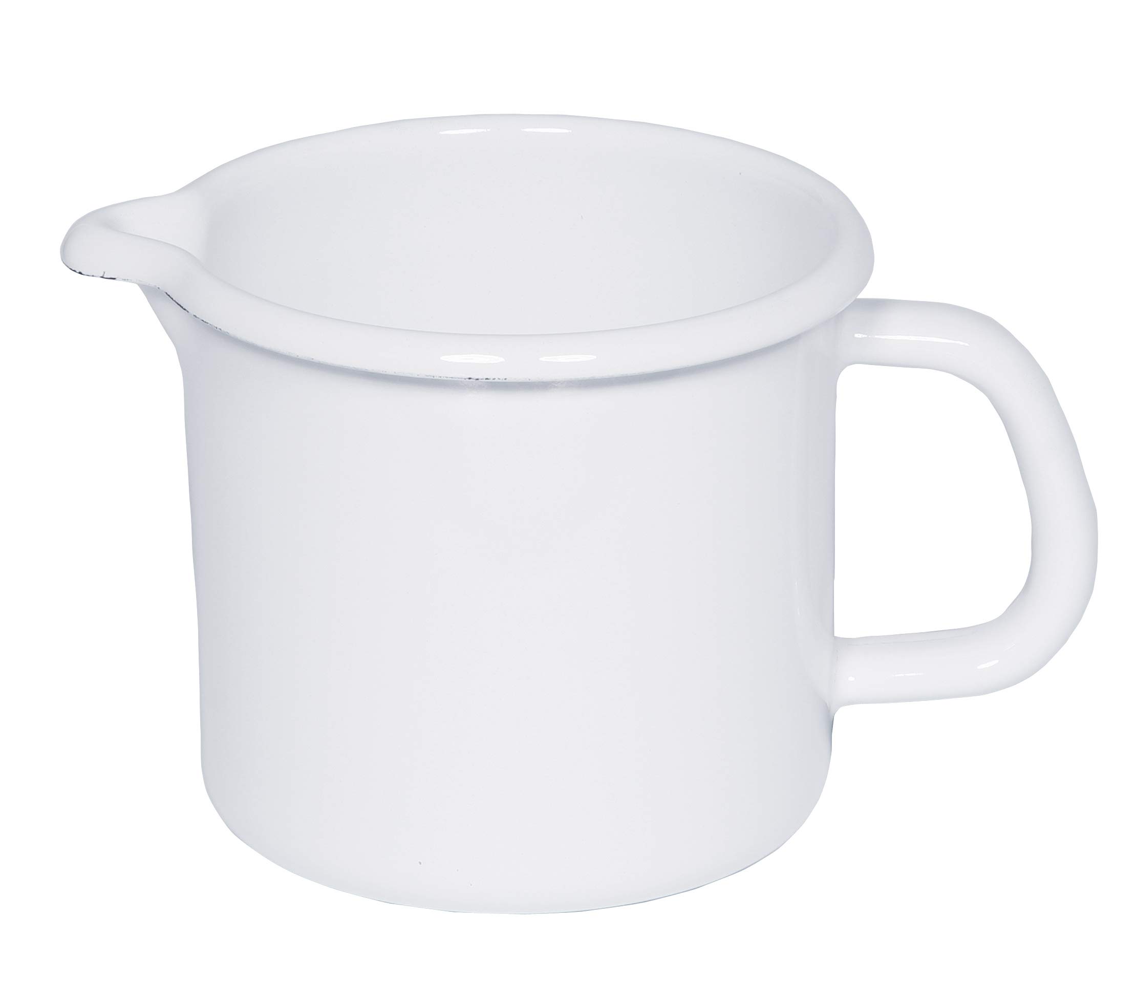 Riess, 0039-033, Sippy Cup 10, Classic- White, Capacity 0.75 L, Diameter 10 cm, Height 10 cm, Enamel, White, Milk Pot, Induction