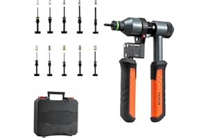 VEVOR Rivet Nut Tool Kit, 9-Inch Ratchet Rivnut Tool Kit, with 10 Mandrels and 100 Nuts, Metric and SAE Size M5, M6, M8, M10,