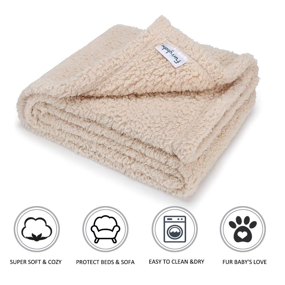 furrybaby Premium Fluffy Fleece Dog Blanket, Soft and Warm
