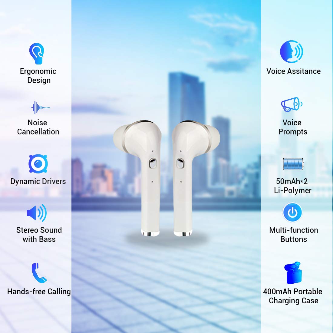 ptron-bassbuds-lite-in-ear-true-wireless-bluetooth-headphones-tws-with-mic-black