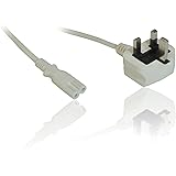 CDL Micro 2 m 2.5 A Figure 8 IEC C7 to UK Mains Plug Power Cable - White