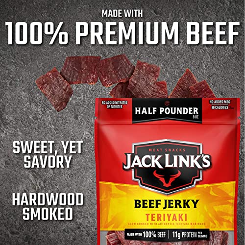 Jack Link's Beef Jerky, Teriyaki, ½ Pounder Bag Flavorful Meat Snack
