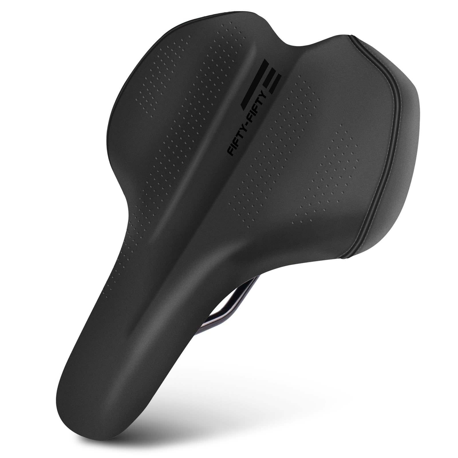 FIFTY-FIFTY Mountain Bike Saddle, Comfortable Memory Foam Bicycle Seat, Soft Waterproof Bicycle Seat for Men and Women, Compatible with MTB, Road Bike, E-MTB