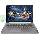 Lenovo 15.6" FHD IdeaPad Chromebook Laptop, 4GB RAM 320GB Storage (64GB eMMC+256GB SD Card), Dual-Core Intel Celeron, Chrome OS, Numeric Keypad, Camera Privacy Shutter, PLUSERA Earphones, Grey