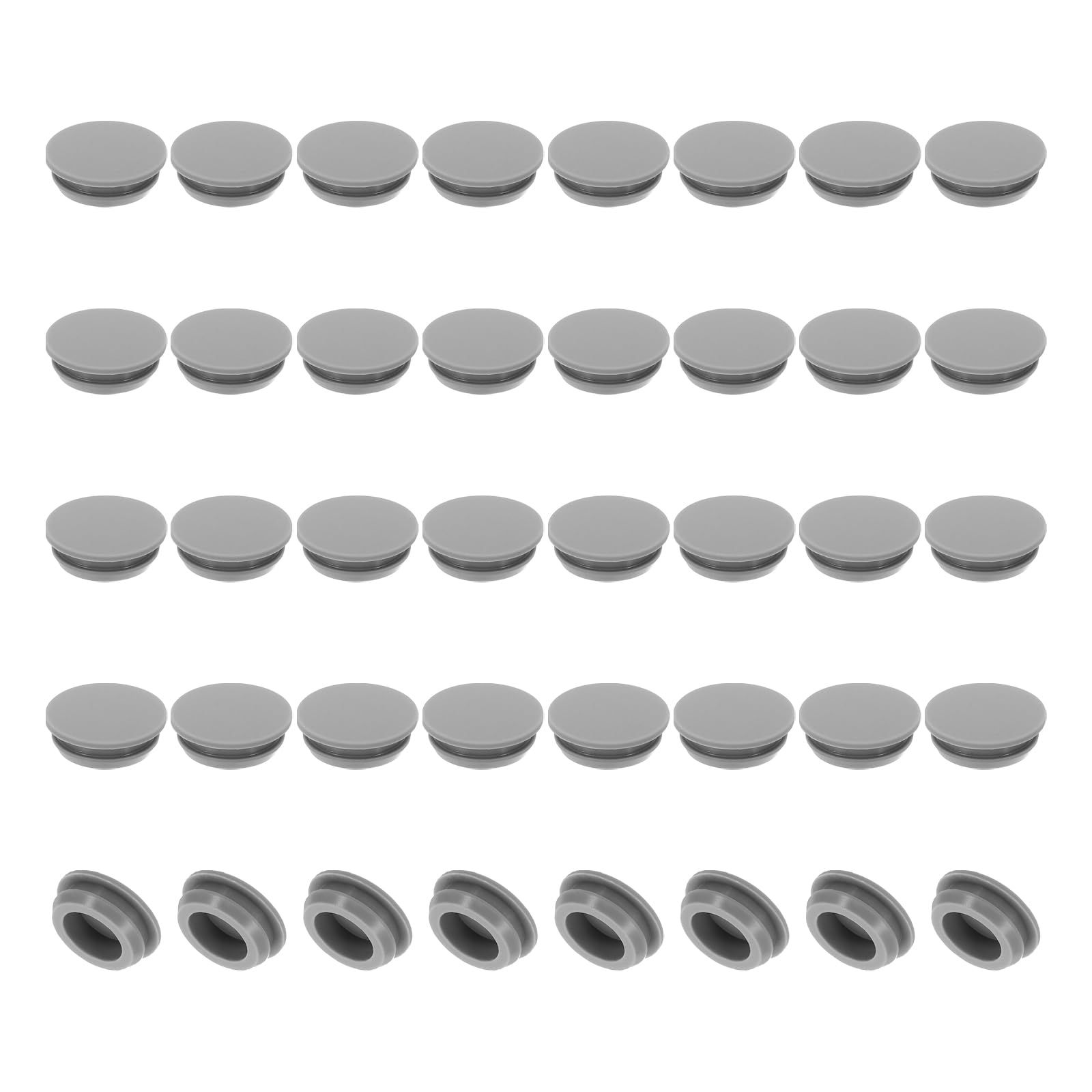 PATIKIL 16mm Diameter Silicone Hole Plug, 40 Pcs Round Snap in Type Locking Furniture Button Protective Cover Cap Head Fit for 15.5-17mm Hole for Seal Bulkhead Cylinder Hole, Grey โ image 1