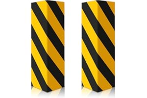 FOLGTEK 2pcs Garage Wall Guards Wall Protector Cover Yellow and Black Foam Wall Corner Guard for Parking Garages (Yellow+Black)