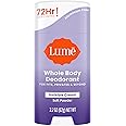 Lume Whole Body Deodorant - Invisible Cream Stick - 72 Hour Odor Control - Aluminum Free, Baking Soda Free, Skin Safe - 2.2 Ounce (Soft Powder)