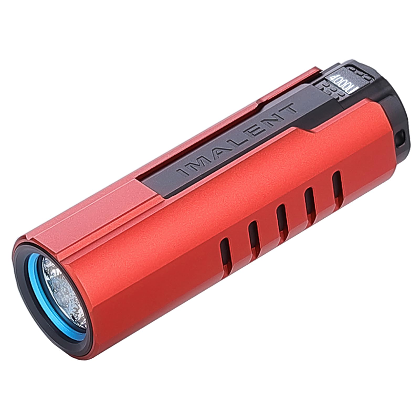 IMALENT LD70 High Performance Mini Torch 4000 lumens, Pocket LED Torch with OLED Display, Brightest Small EDC Flashlight with 6 Bightness Levels for Dog Walking and Fishing (Red)