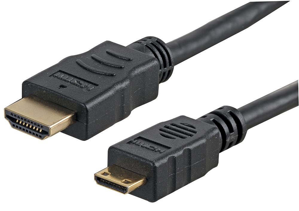 PRO SIGNAL PSG91327 High Speed 4K UHD HDMI Lead with Ethernet, Male to Mini C Male, Gold Contacts, 5m Black
