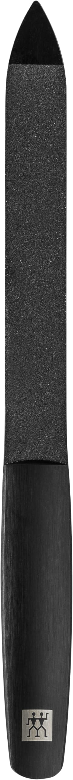 ZWILLING Sapphire Nail File (coarse and fine grained file surfaces for shortening and shaping, cleaning tip), Premium, Black, 130 mm