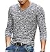 XARAZA Men's Slim Fit V-Neck Long Sleeve T-Shirt Casual Tees Tops (US-L, Black)