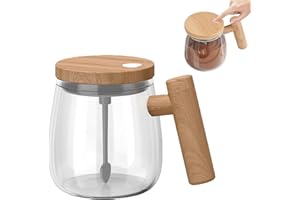 LAUPVXA Electric Mixing Mug, Electric High Speed Mixing Cup, self stirring mug, 13.5oz Electric Mixing Coffee Mug, For Office/Kitchen/Travel/Home Coffee/Tea (Transparent)