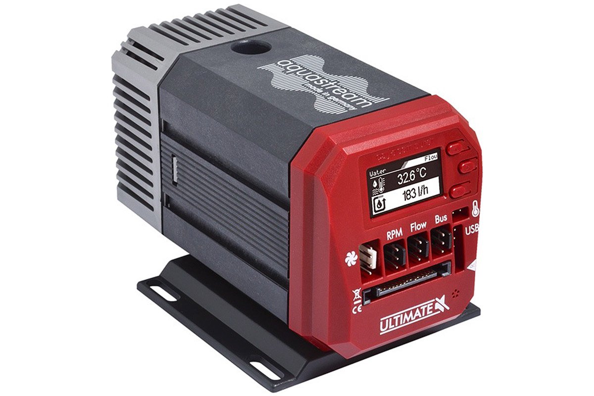 Aquacomputer Aquastream XT USB 12V Pumpe - Ultimate Version, OLED, black/red