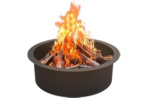 Skcoipsra Fire Pit Ring, 35-Inch Outer/30-Inch Inner DIY Fire Pit Insert for Outside Wood Buring, Heavy Duty Matel Steel Campfire Ring for Garden, Yard, Patio, Camping