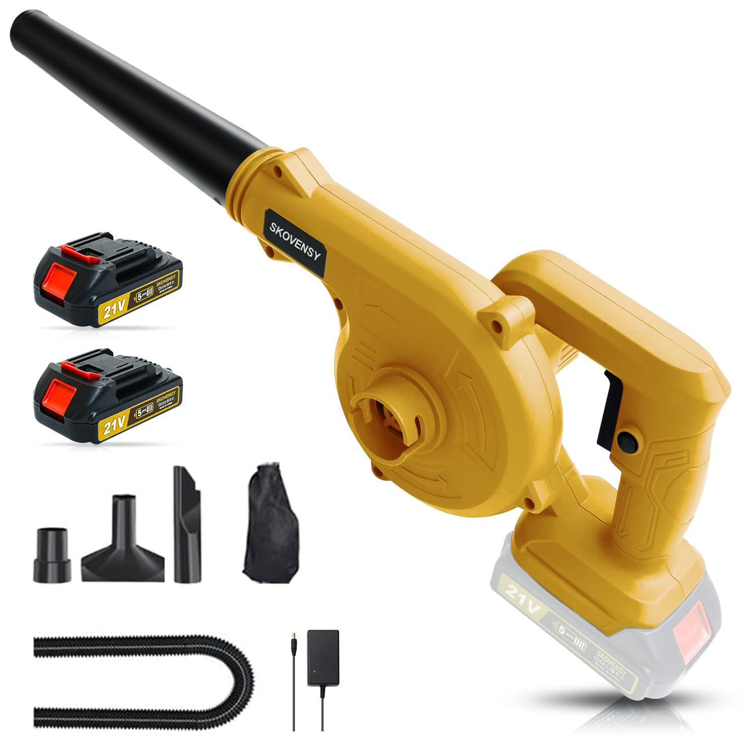 Photo 1 of (sold for parts) Cordless Leaf Blower with 2PCS 1500mAh Batteries Powered Small Handheld Leaf Blower for Lawn Care Yellow3